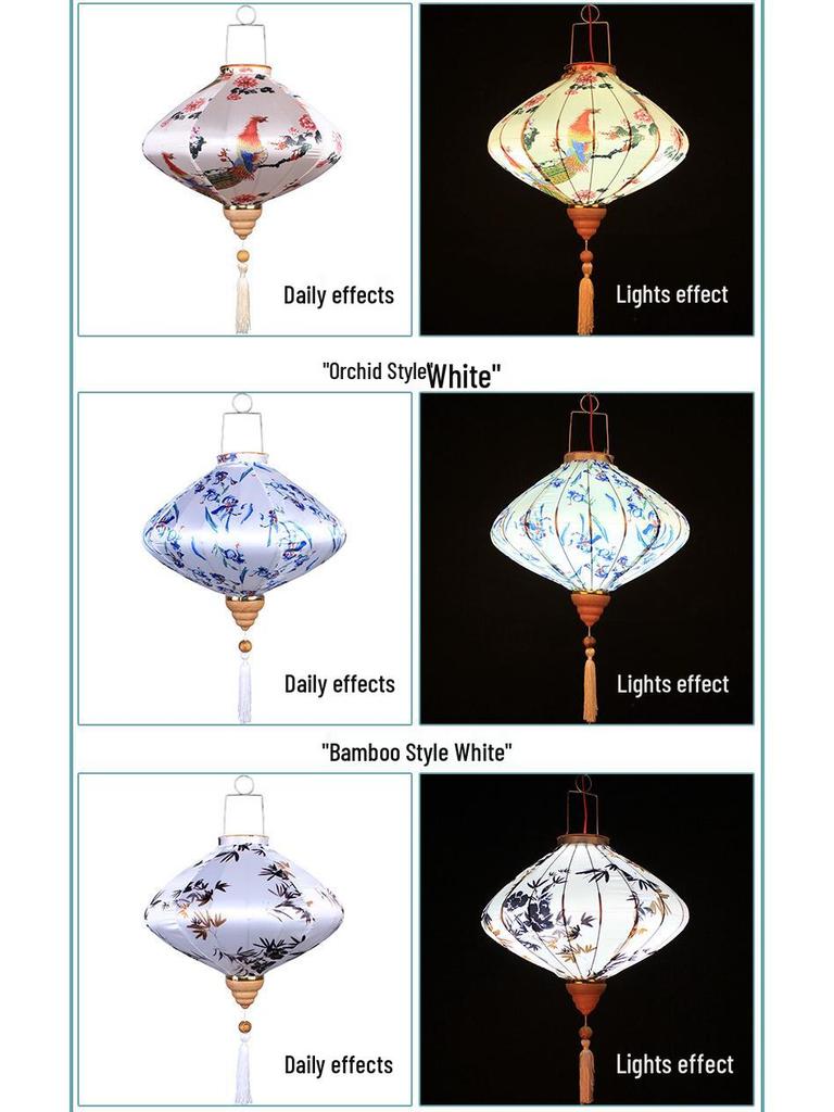 Антикварный узор Водонепроницаемый китайский фонарик для украшения открытого балкона