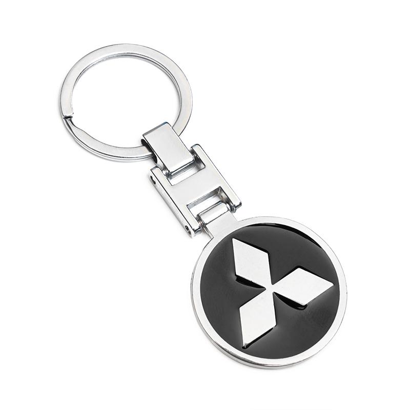 nlvc3 3D Metal Car Key chain Logo Styling Emblem Key Chain Rings For Mitsubishi Eclipse Lancer Outlander Pajero ASX Colt I200 Triton E