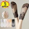 5 Pairs Sexy Mesh Silk Women's Socks Ultra-thin Transparent Lace High Elasticity Socks Lot