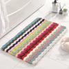 Color Wavy Flocking Floor Mat Home Living Room Bedroom Square Carpet Bathroom Toilet Absorbent Non-slip Foot Mat