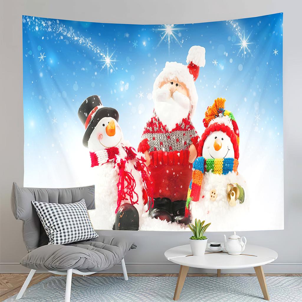 Рождественский гобелен, зимний гобелен со снежинкой, милый гобелен со снеговиком, настенный гобелен для спальни, домашний декор, гобелен
