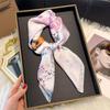 70Cm Silk Scarf Women'S French Elegant Small Floral Print Scarf Small Square Scarf With Headscarf