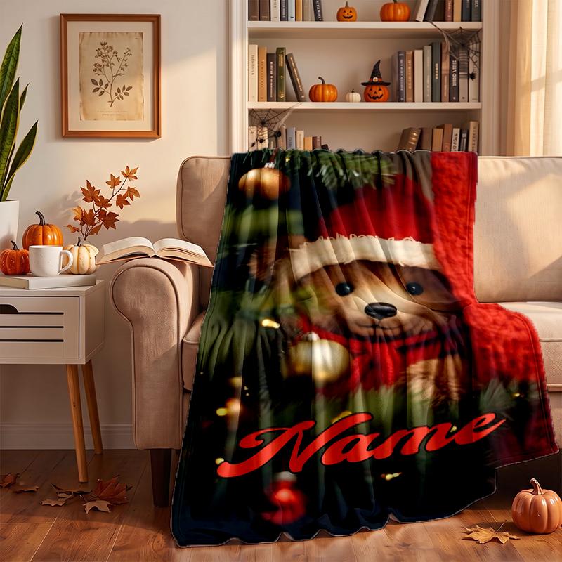 Christmas atmosphere Custom Flannel Blankets Soft Warm Cozy Throws for Home Decor Holiday Gifts