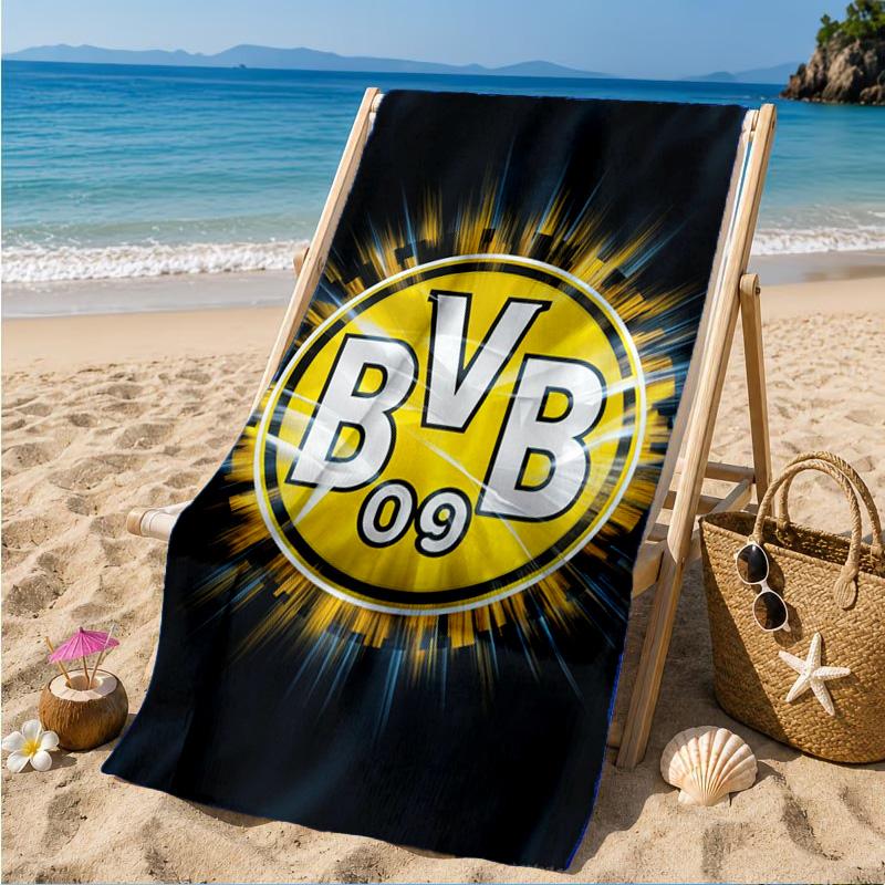 Пляжное полотенце Borussia fcfc, Быстросохнущее, Легкое в уходе, Подходит как для фитнеса, так и для пляжного отдыха, Спортивная необходимость