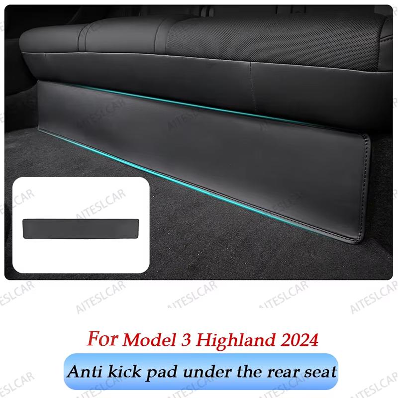 Car Seatback Protector for Tesla Model Y Model 3 Seat Back Protective Child Anti-Kick Mats Black Leather Interior Accessories