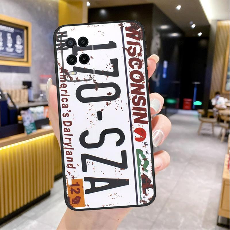 Retro Funny License Plate Case For Oppo A96 A76 A16 A17 A18 A60 A80 A40 A38 A58 A78 A98 A94 A74 A54 A15 A57 A77 A5 Pro