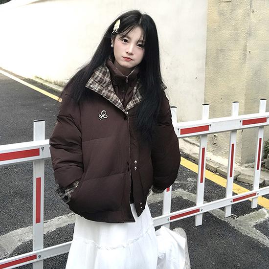 Зимняя двухслойная куртка из хлопка с воротником, женская универсальная в стиле пэчворк, студенческая свободная теплая куртка