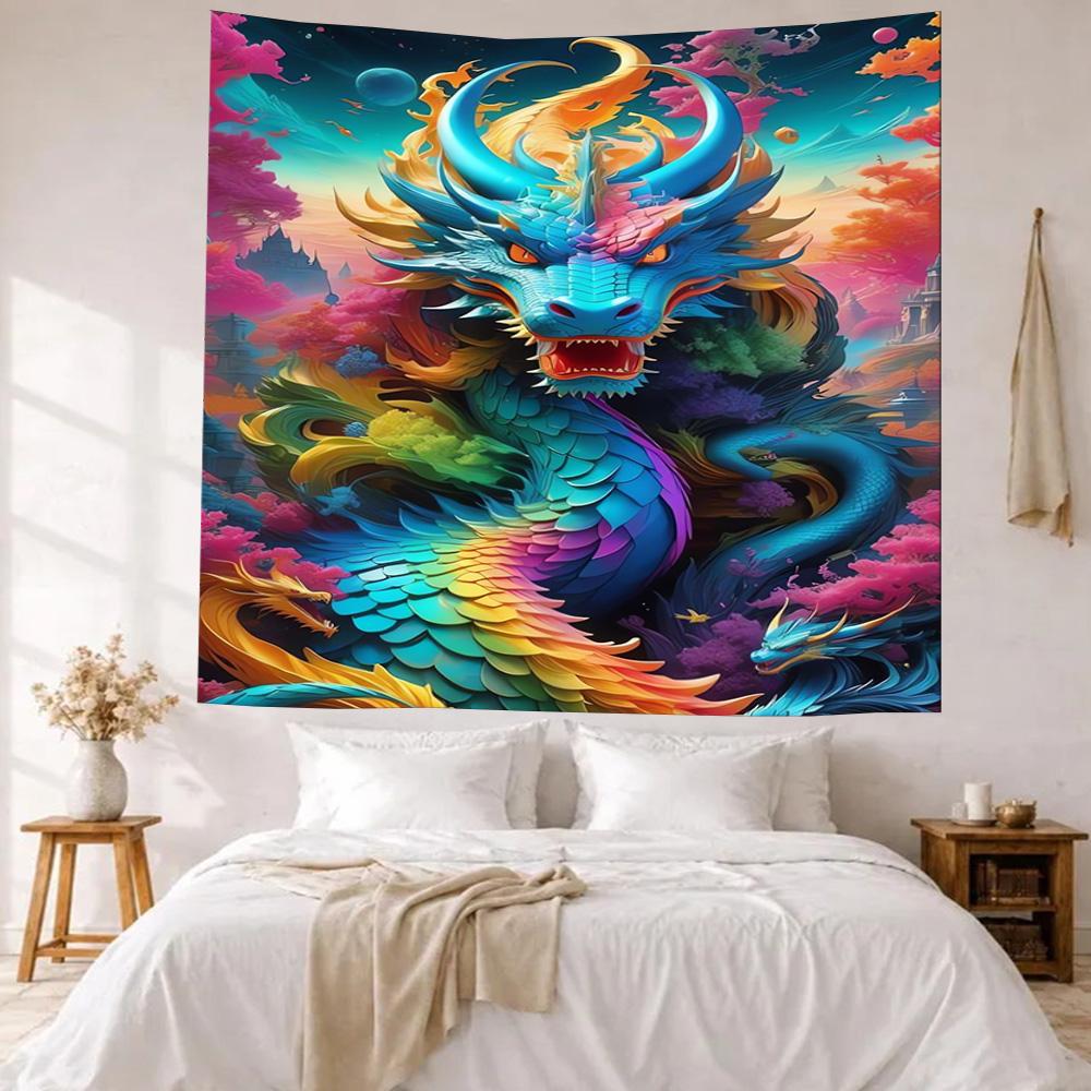 Dragon Wall Decor Tapestry Art For Pet Memorial Birthdaywedding Party Backdrop Family Gift