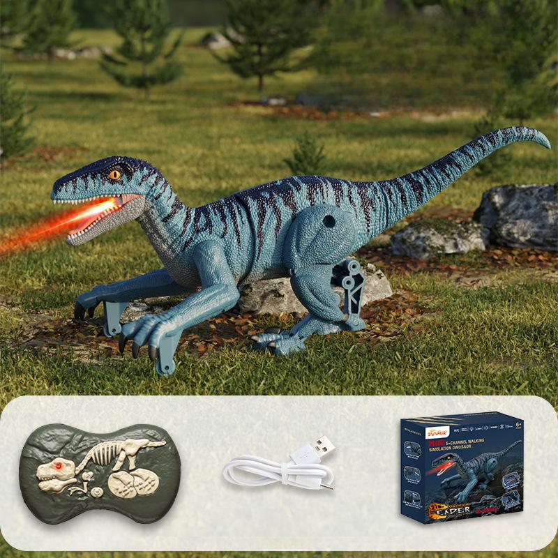 Electric Remote Control Velociraptor Tyrannosaurus Rex Simulation Sound Emitting Remote Control Dinosaur Toy