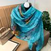 180*135cm Summer Silk Scarf Women Outdoor Shawl Bandanna Foulard Female Beach Fashion Luxury Oversized Shawl Head Hijab Wrap