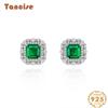 Ювелирные изделия Tancision 7*7, серьги из синтетического изумруда, инкрустированные бриллиантами, женские украшения для ушей.