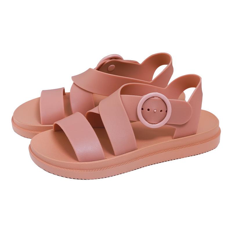 Sandals Women Shoes Gladiator Open Toe Buckle Soft Jelly Sandals Female Casual Women's Flat Platform Beach Shoes Rty67