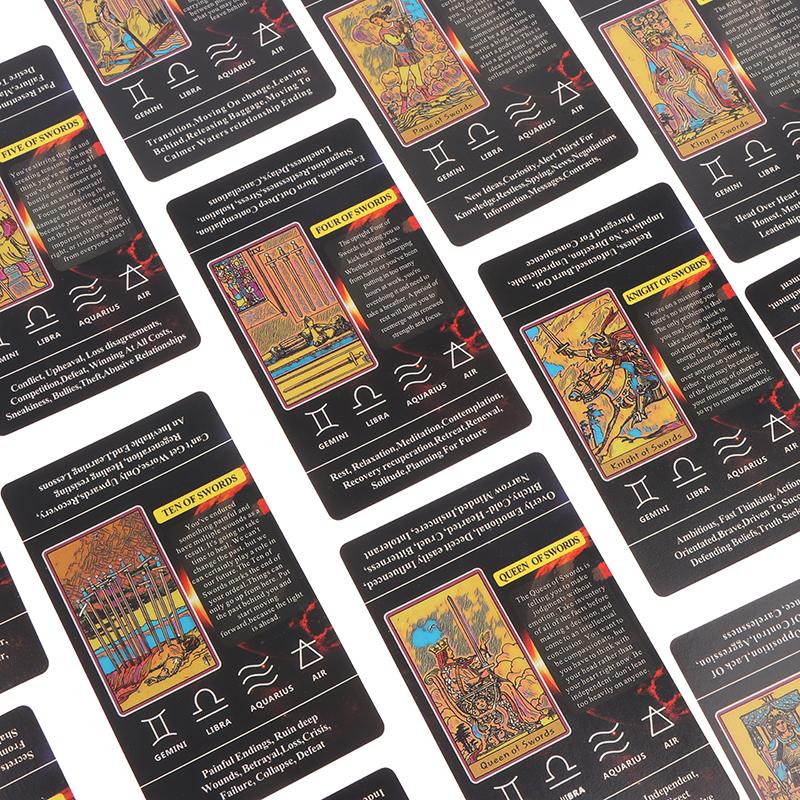 Карты Таро для начинающих со значением на них 78 шт. Карманный размер Таро Обучающая колода Гадание Предсказание Настольная игра