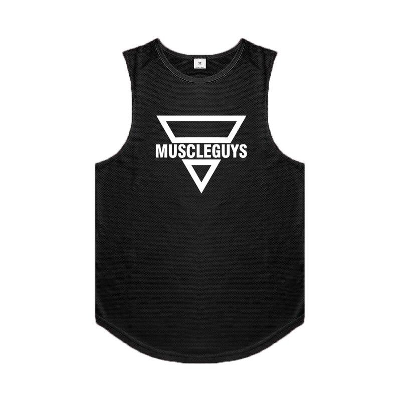 Muscleguys, новая молодежная спортивная повседневная майка, летняя облегающая и дышащая мужская майка, жилет для фитнеса, бодибилдинга, футболка без рукавов с принтом