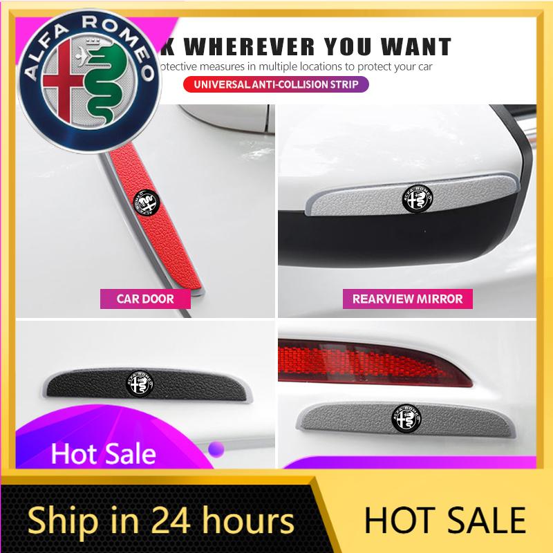 Car Stickers For Alfa Romeo 4PCS Car Mirror Sticker Door Side Anti Collision Strip Decals For Alfa Romeo 159 Giulietta Giulia 14