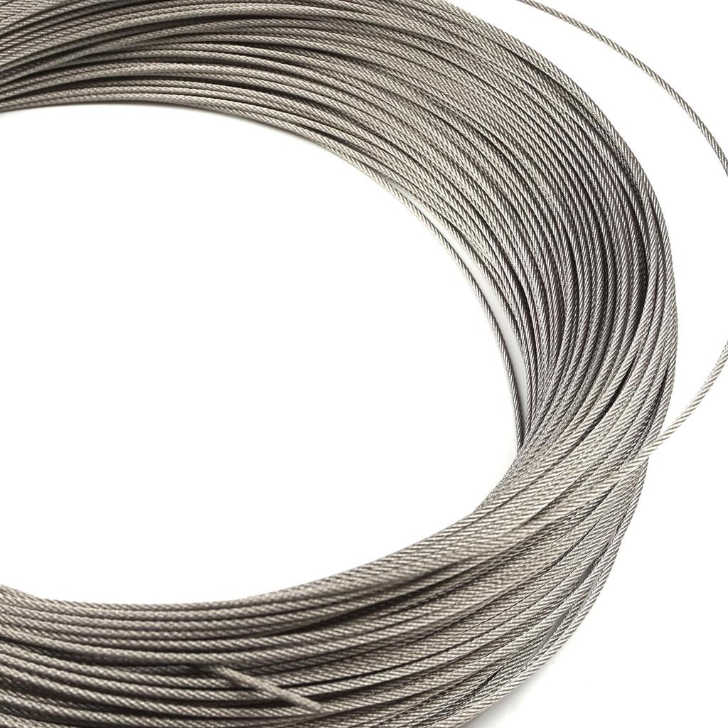 BDP1299 Door Hood Trunk Release Locking Latch Bowden Repair Steel Cable AISI304 7x7 Strands Diameter 1.2 Mm Length 100 Meter 