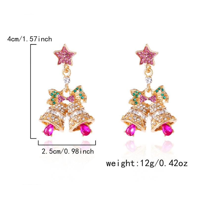 Trendy Christmas Tree Long Pendant Earrings High Temperament Fashion Zircon Jewelry Xmas Gift Collection Studs Party New Arrival