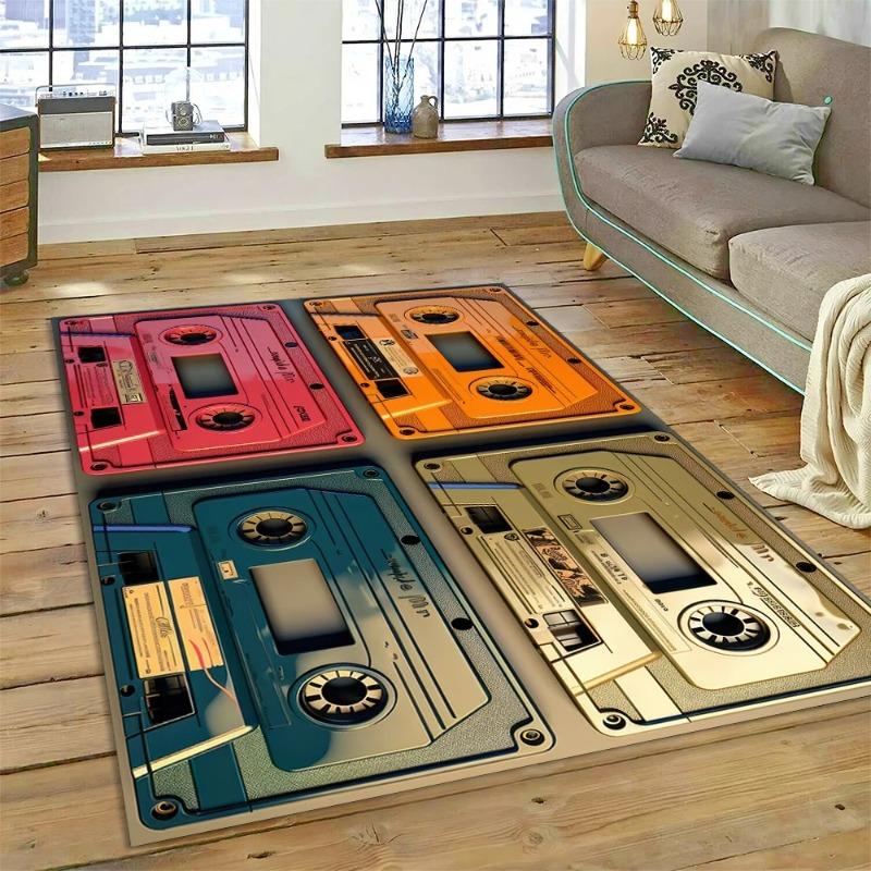 3D музыкальная кассета, ретро-рекордер, CD-инструмент, ковер, коврик для спальни, гостиной, домашний диван, украшение, детский декор, напольный коврик