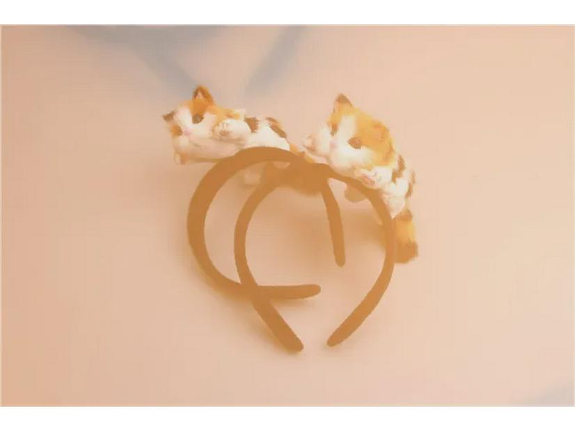 Papa Cat Kitten Headband & Hairpin Set: Playful Korean Hair Accessories for Girls