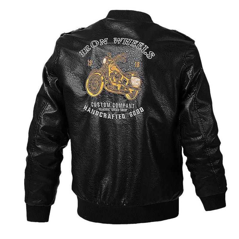 Весенне-осенняя мужская кожаная куртка Locomotive, куртка из стираной искусственной кожи, модная мужская кожаная куртка