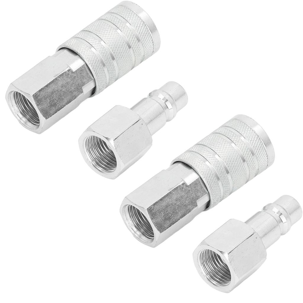 2 шт. Воздушный соединитель 2 шт. Штекеры 12 дюймов NPT Алюминиевый сплав 300 фунтов на кв. дюйм Фитинги для быстрого соединения воздушного шланга