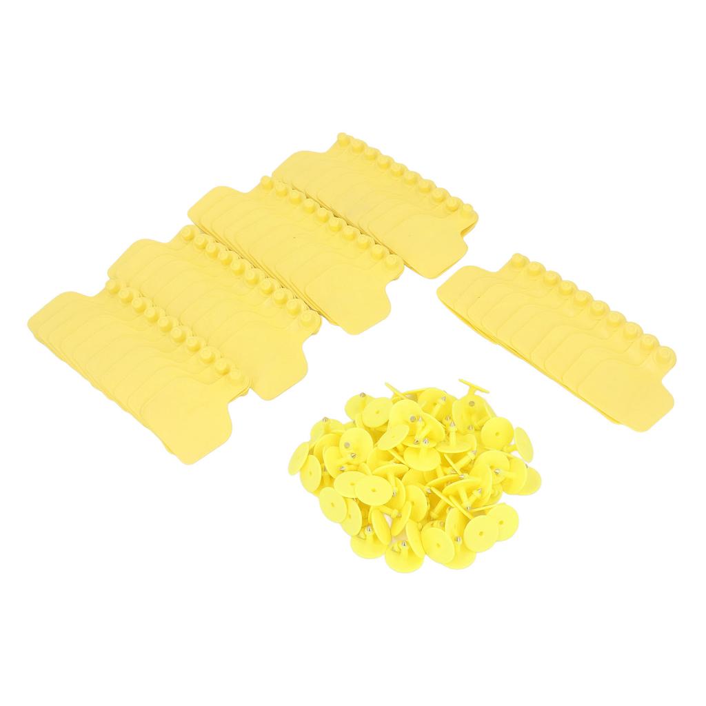 100 PCS Cattle Ear Tag Polyurethane Yellow Blank Livestock Identification Ear Tags for Cattle Cow