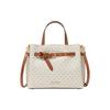 New Emilia Artificial Leather Crossbody Bag, Handbag Large Women's Vanilla White & Acorn Brown 35F0GU5S3B-150