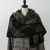 Double Sided Plaid Scarf for Women Winter Warm Wool Scarf  Autumn and Winter Korean Style Cashmere Scarf with Atmosphere