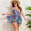 2025 European & American Swimwear: New Plus Size Split Bikini Dress-Style Swimsuit for Women