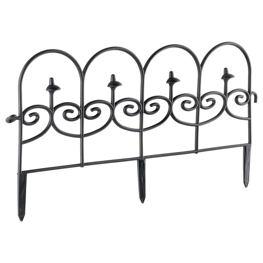 12X Płotek Ogrodowy Czarny Border Palisada Obrzeże Trawnika Grządki 714 Cm