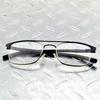 Rectangle Titanium Alloy Double Bridge Black Pilot Men Optical Glasses Frame Eyeglasses Eyeframe Eyewear