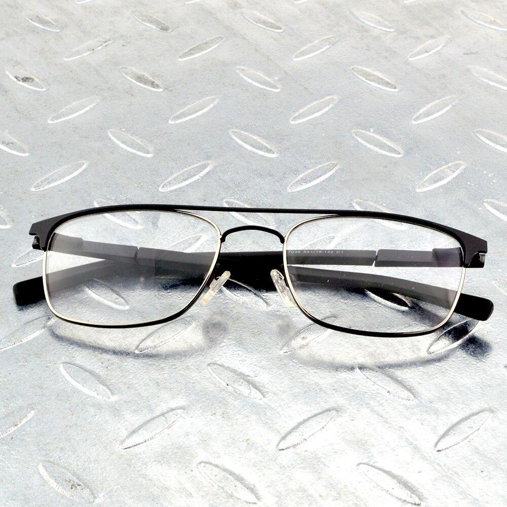 Rectangle Titanium Alloy Double Bridge Black Pilot Men Optical Glasses Frame Eyeglasses Eyeframe Eyewear