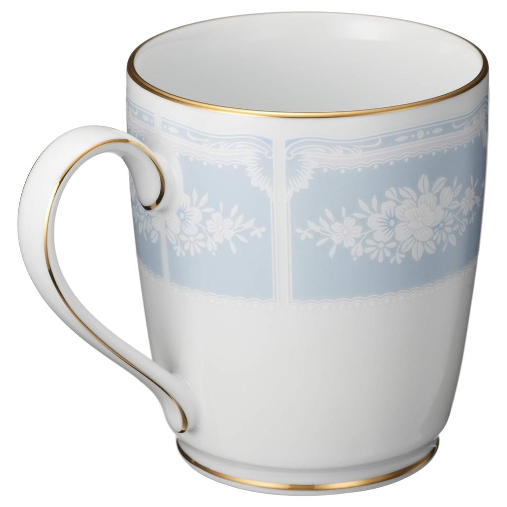 Кружка Noritake 280cc Lace Wood Gold 2 шт. Синий тонкий фарфор (Парный набор) Р9755А/1507