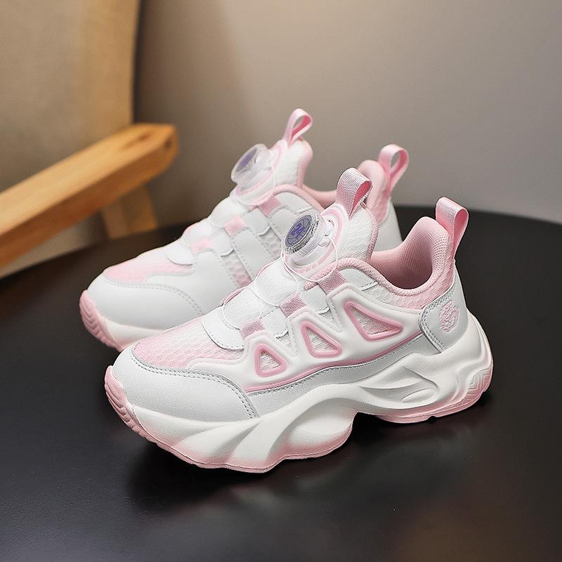 Дышащие сетчатые кроссовки для бега для девочек, модные спортивные повседневные кроссовки для учеников начальной и средней школы, осенняя коллекция 2025