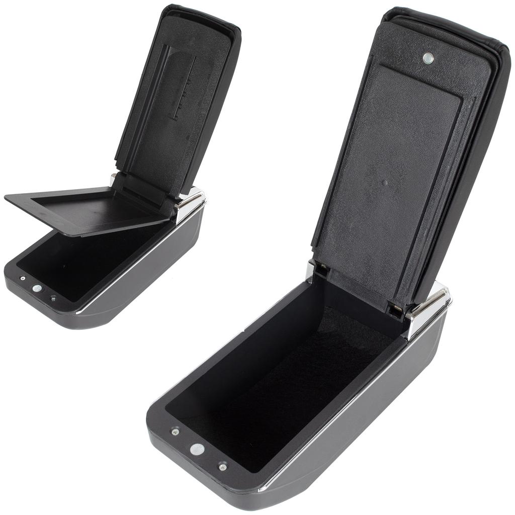 Dacia Duster II 2017- Armrest with Storage Box, Black Eco Leather + Mounting Kit