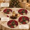 4pcs Coaster Christmas Table Placemat Snowman Elk Coffee Cup Mats Xmas Table Mat  Holiday Dining