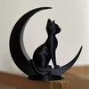 3D Printed Cat Sculpture Minimalist Style Desktop Decoration Dark Style Cat Statue  Party