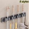 Mop and Broom Organizer Mop Holder Rack Mop Holder Wall Mounted Strong Broom Mop Holder Self With 5 Hooks Organizers Hang Broom