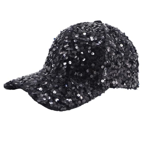 Sequin Baseball Cap Other Material Unisex 6 Panel Adjustable Mesh Fabric Character Style All Seasons Party Glitter Customizable