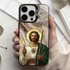 S-San-N J-Judas T-Tadeo-O ART Чехол для телефона для iPhone17,16,15,14,13,12,11 Plus,Pro Max Черный Конфетный Посеребренный Чехол