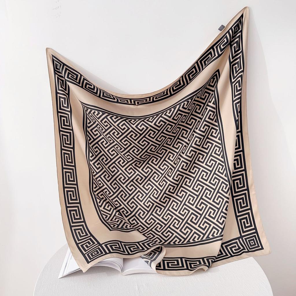 90CM Four Seasons Square Large Square Scarf Luxury Decorative Shirt Professional Headscarf Hairband Sunscreen Headscarf
