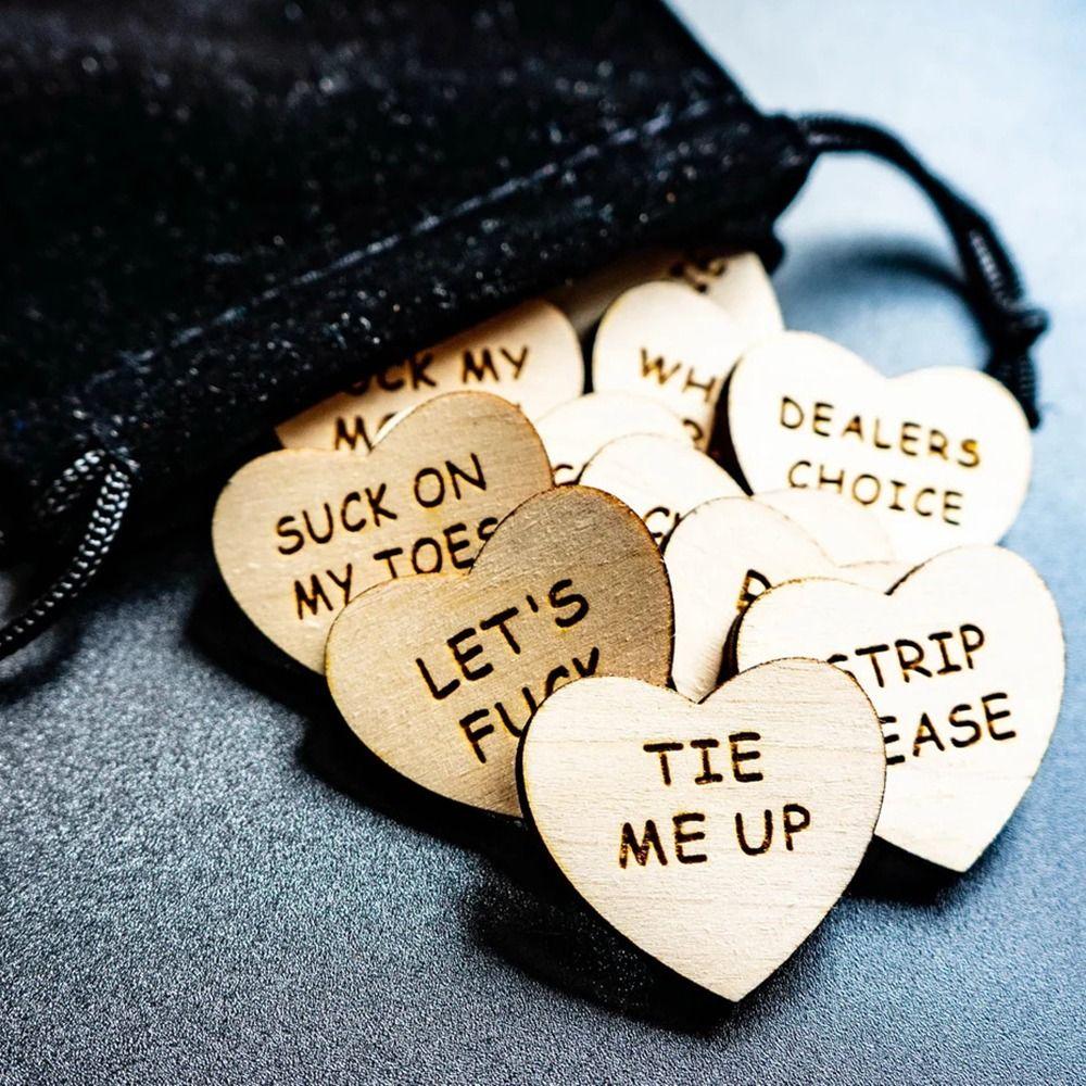 Romantic Funny Tokens Wooden Token Games for Couple Decoration Activity Tokens Birthday