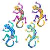 Metal Gecko Wall Decor Wall-mounted Colorful Gecko Figurine Wall Art Gecko Decoration for Garden Indoor Outdoor Decor Housewarming Gift