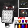 2 шт. Автомобильный светодиодный мини-квадрат 16 ламп 48 Вт 12 В Внедорожник Внедорожник Вилочный погрузчик Фара Светодиодный рабочий свет