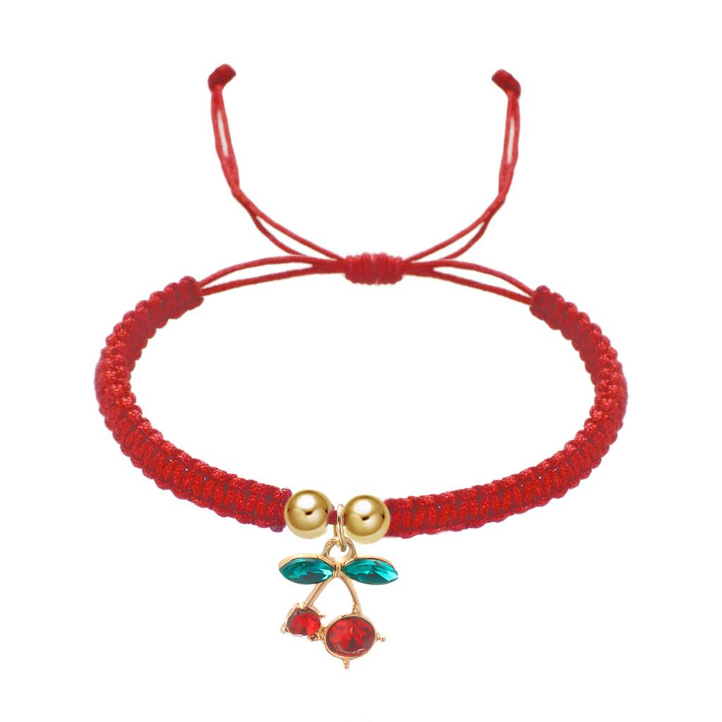 Handcrafted Woven Friendship Bracelet With Fruit Design For Teens And Casual Wear