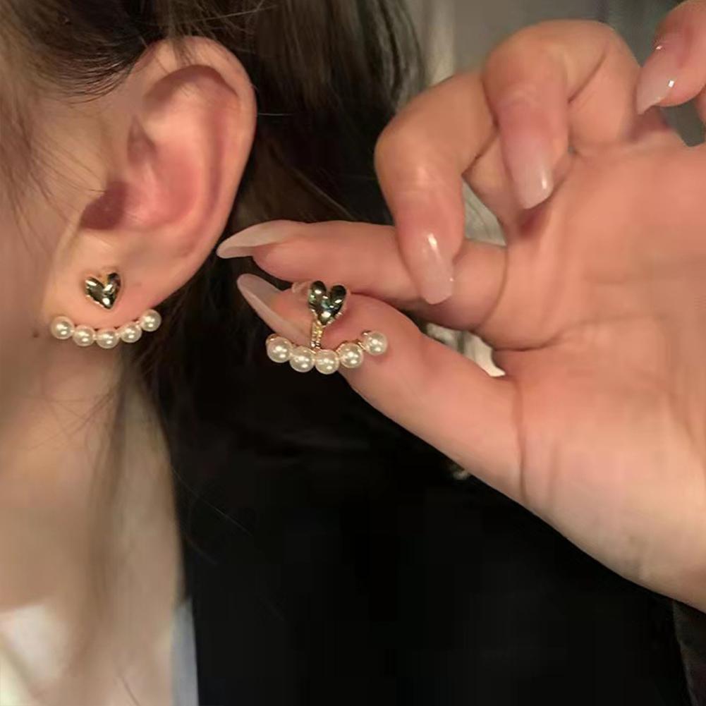 Detachable Stud Earrings Fashion Pearl Decor Simple Earrings Gifts For Women Girls