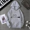 Women's Hoodie High Street Unisex Style Double Pockets Sweatshirts Outerwear Heart Print Women's Clothing Man