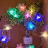 Волоконно-оптическая гирлянда с цветами, работающая от батареек, сказочный свет, искусственные цветы, подходит для спальни, дня рождения, свадьбы, вечеринки, праздничного украшения
