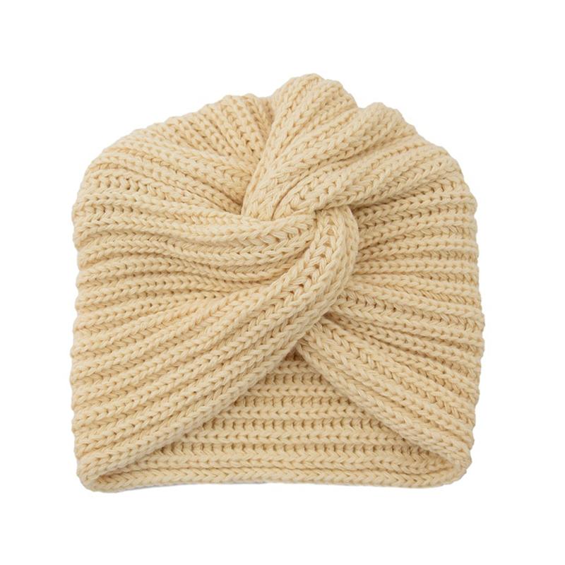 1Pc Women Headwear Cancer Chemo Beanie Hat Hair Loss Turban Solid Color Knitted Cap Head Wrap Polyester