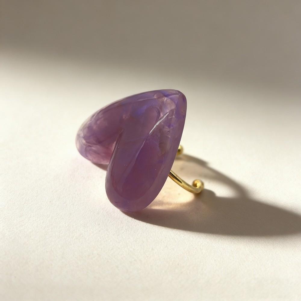 Простое кольцо с открытым ртом Личностное регулируемое кольцо Модное кольцо-сердце из смолы Мужское/Женское